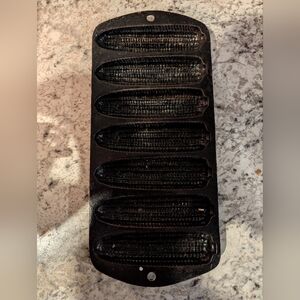 Vintage Black Cast Iron Cornbread Pan